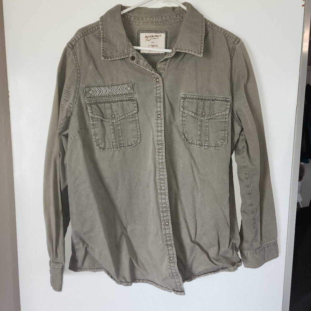 Green Button-Up Shirt